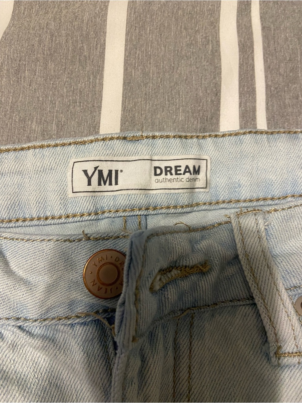 YMI Light Blue Distressed Denim Shorts - Picture 2 of 4